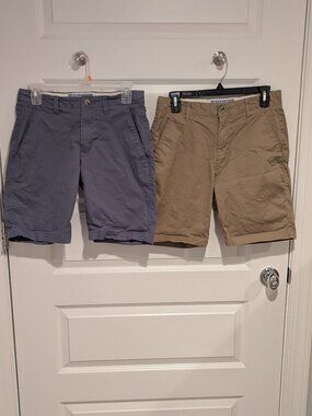 Two pairs of Free Planet cotton shorts - blue & pale brown(28)
